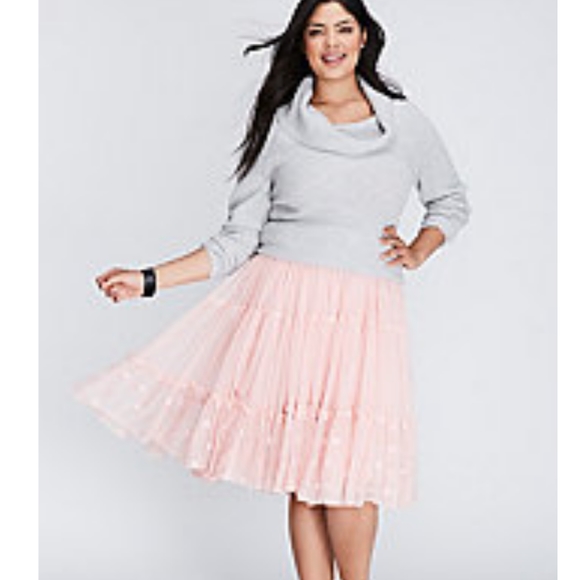 Lane Bryant Dresses & Skirts - Lane Bryant pink polka dot tulle midi skirt NWT